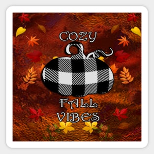 Cute Fall design and quote saying, COZY FALL VIBES, Autumn Gifts Sticker